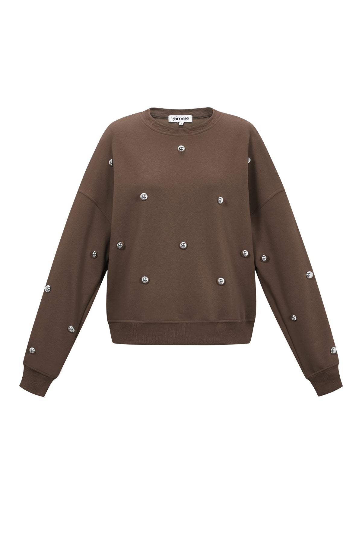 Knitted Cotton Women's Long Sleeve Top Casual Polka Dots