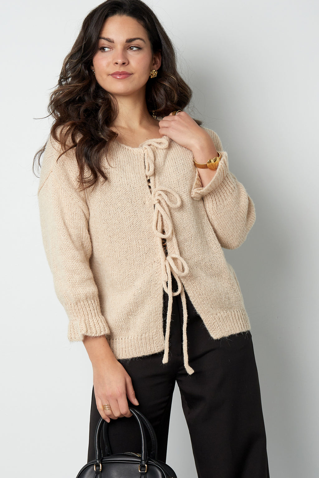 Nylon Women's Short Sleeve Tops Oversized Lace-Up Design