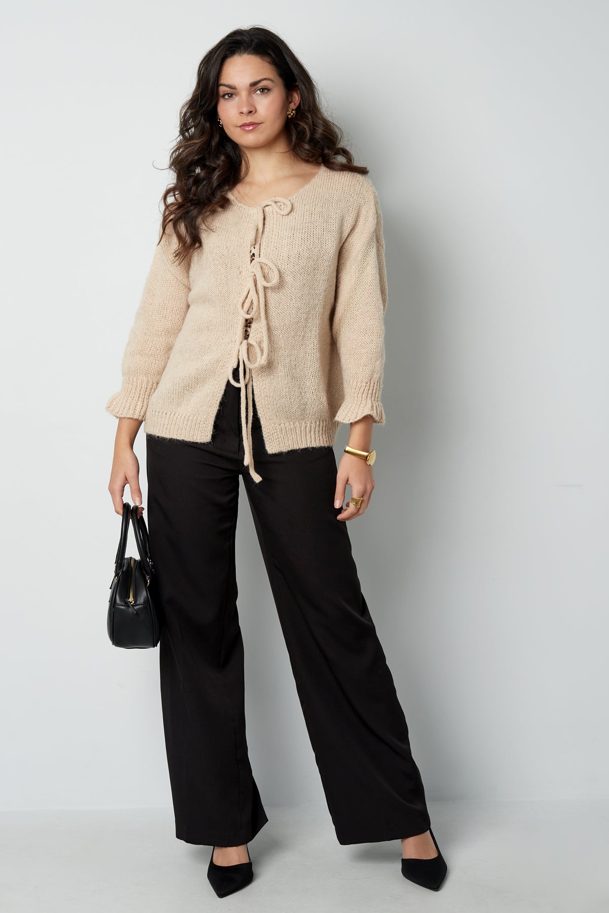 Nylon Women's Short Sleeve Tops Oversized Lace-Up Design