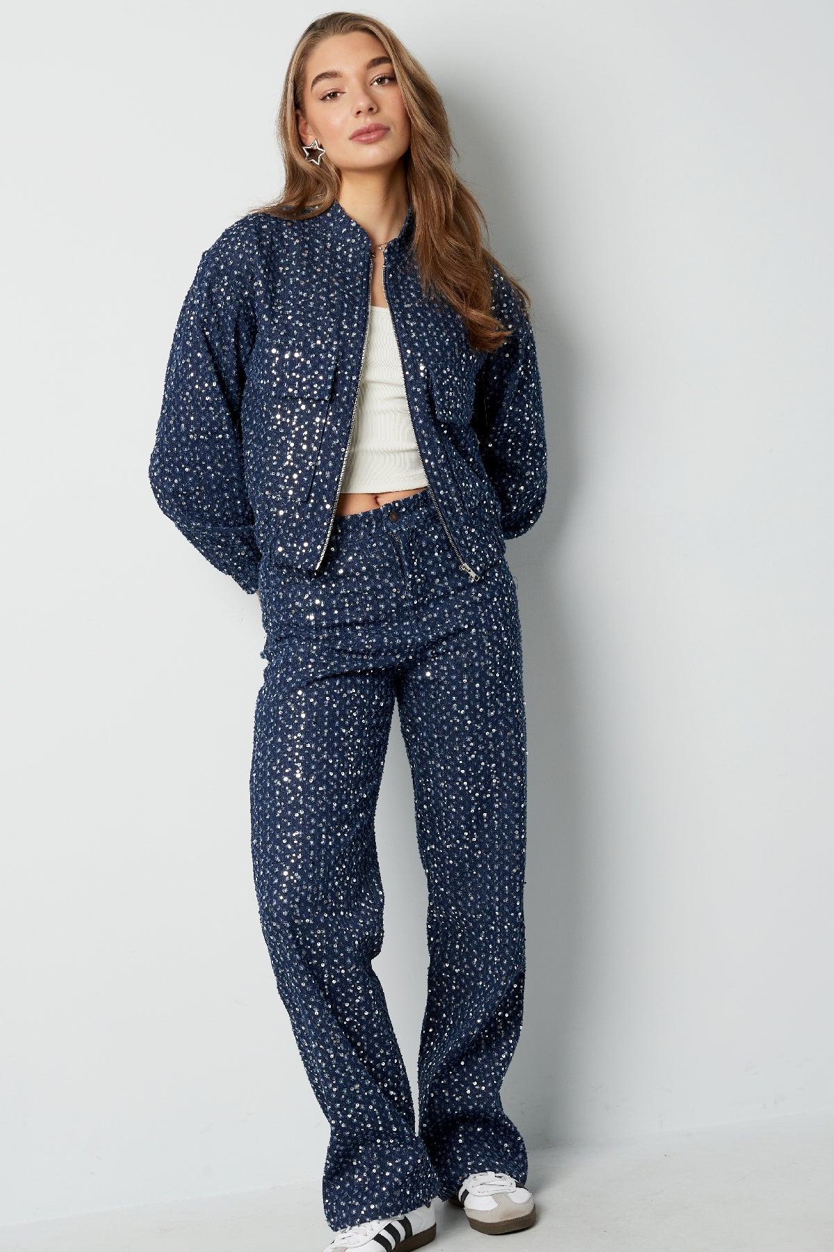 Polyester Women's Cropped Jacket Sporty Printed Pattern