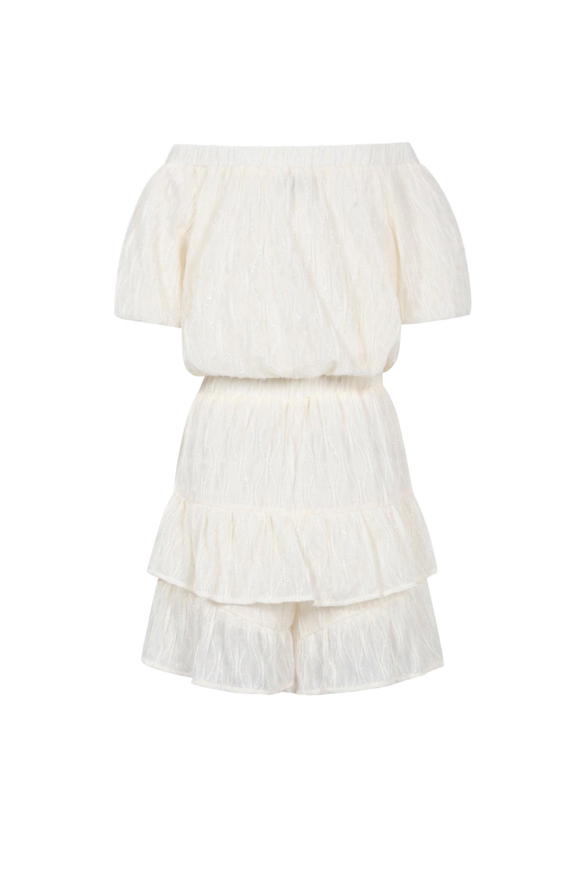 Woven Polyester Fiber Women's Bodysuit Casual Solid Color Ruffle Edge