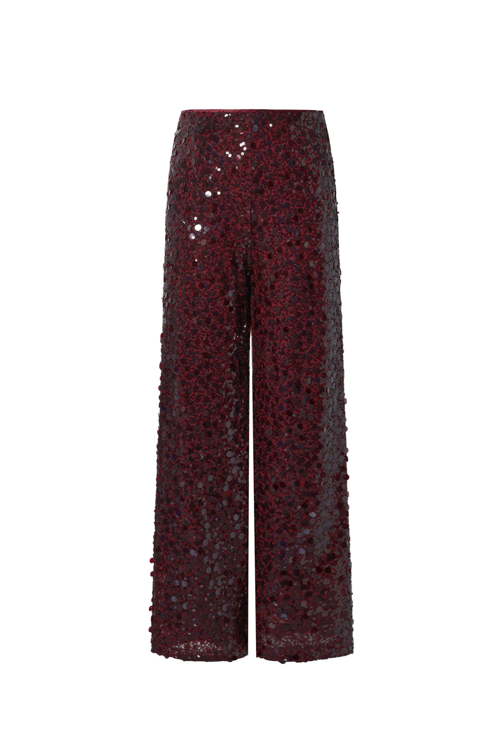 Woven Polyester Fiber Women's Straight Leg Pants Sequins Elegant