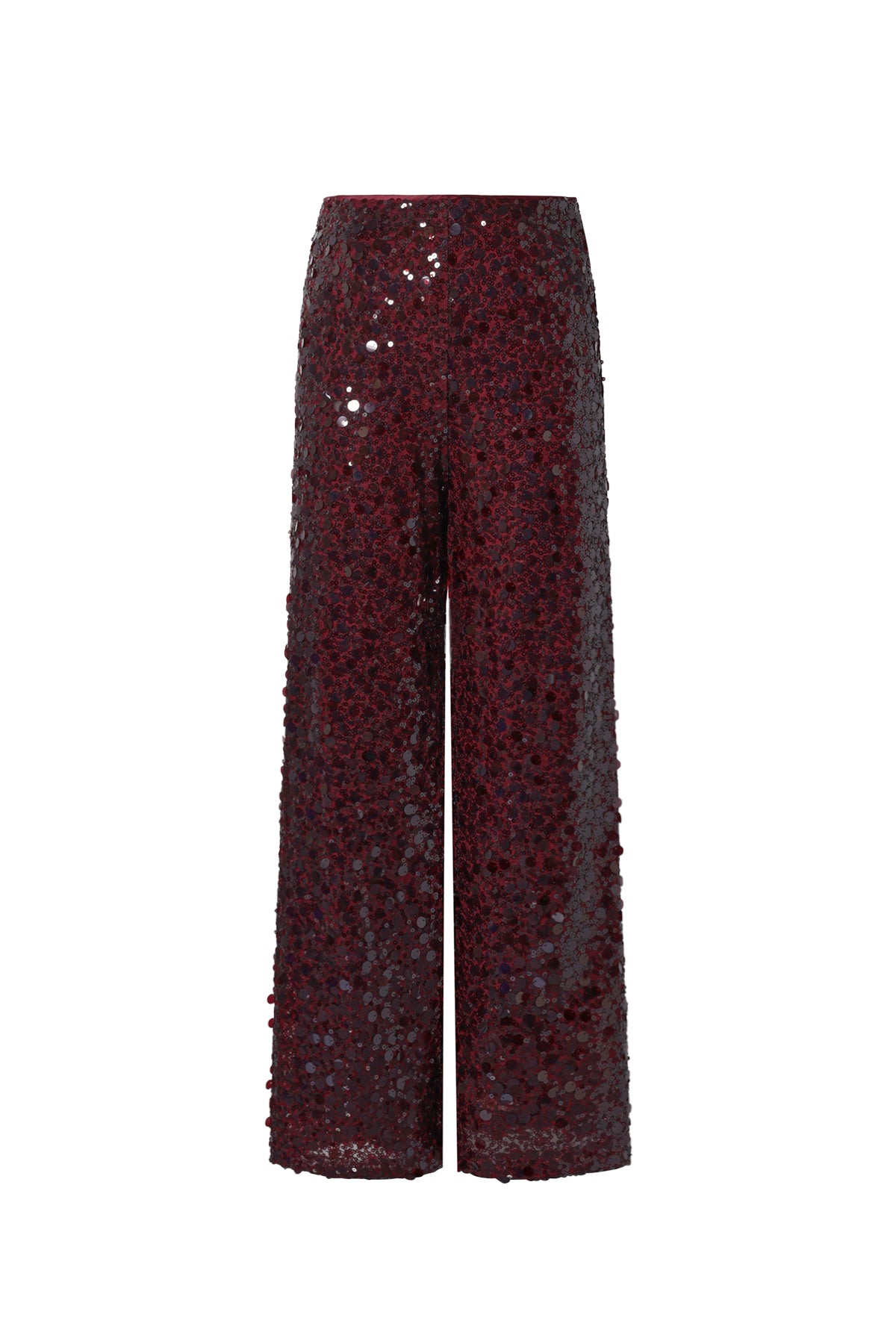 Woven Polyester Fiber Women's Straight Leg Pants Sequins Elegant