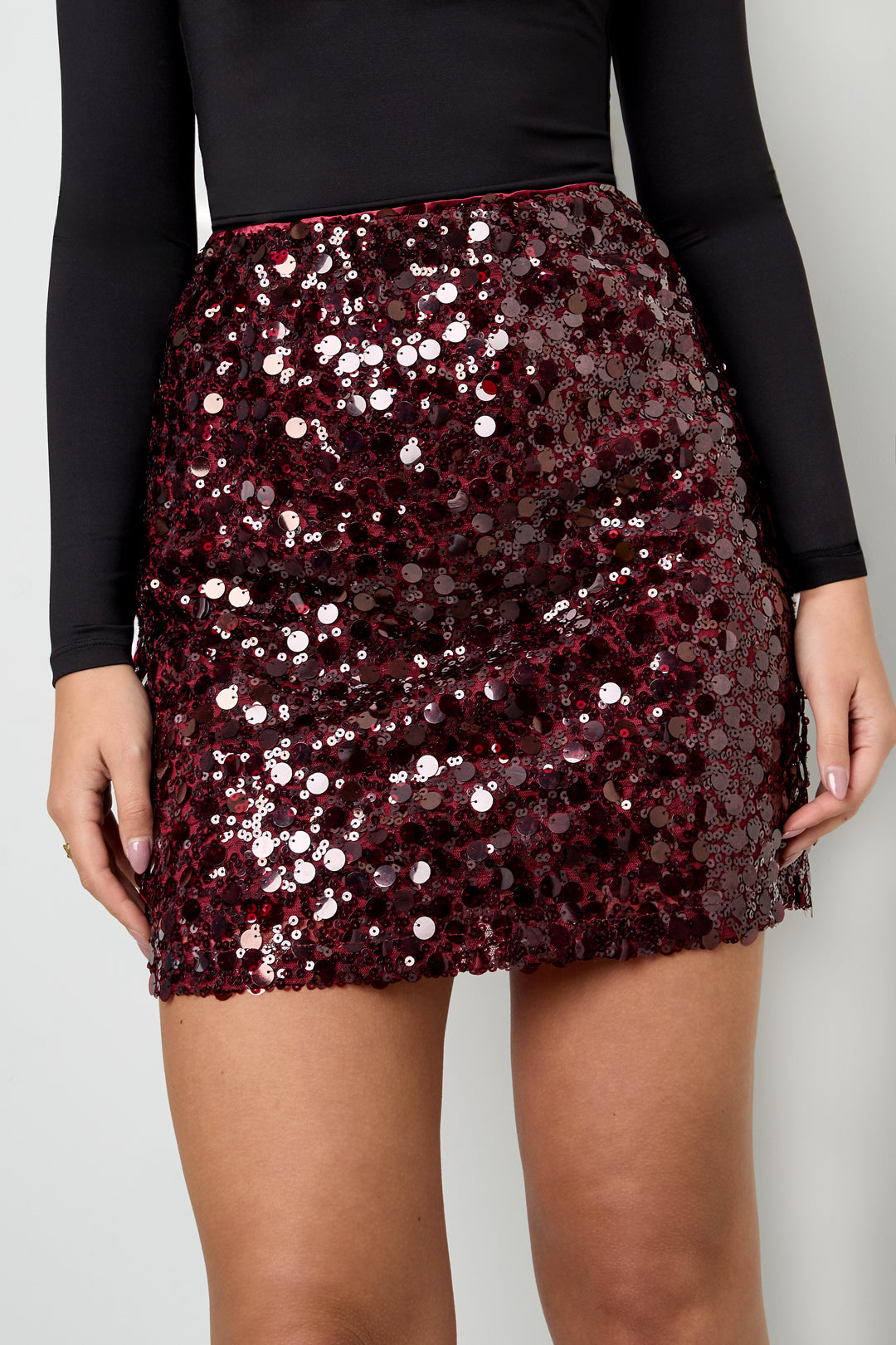 Woven Polyester Fiber Mini Skirt Elegant Sequins Fall/Winter