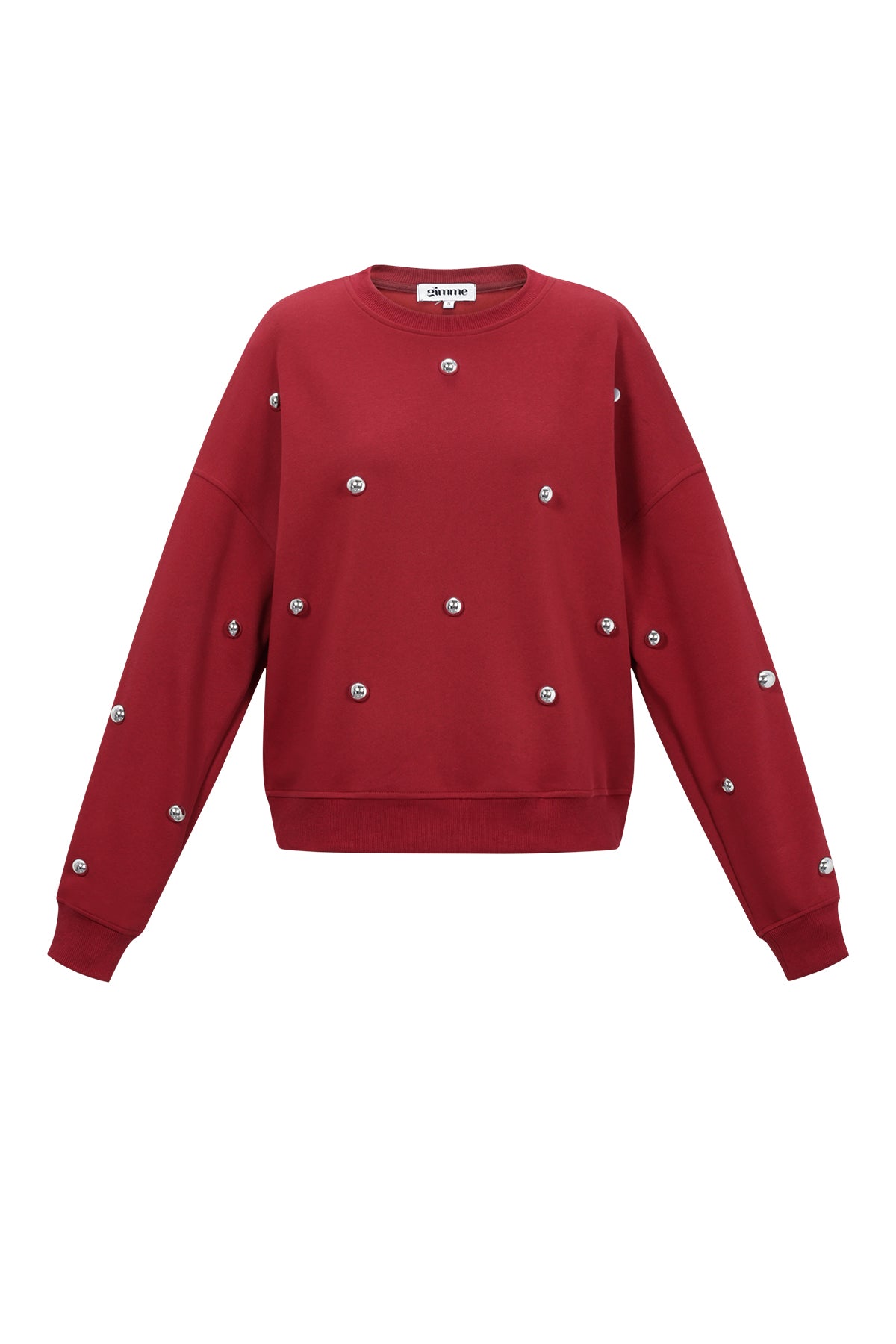 Knitted Cotton Women's Long Sleeve Top Casual Polka Dots