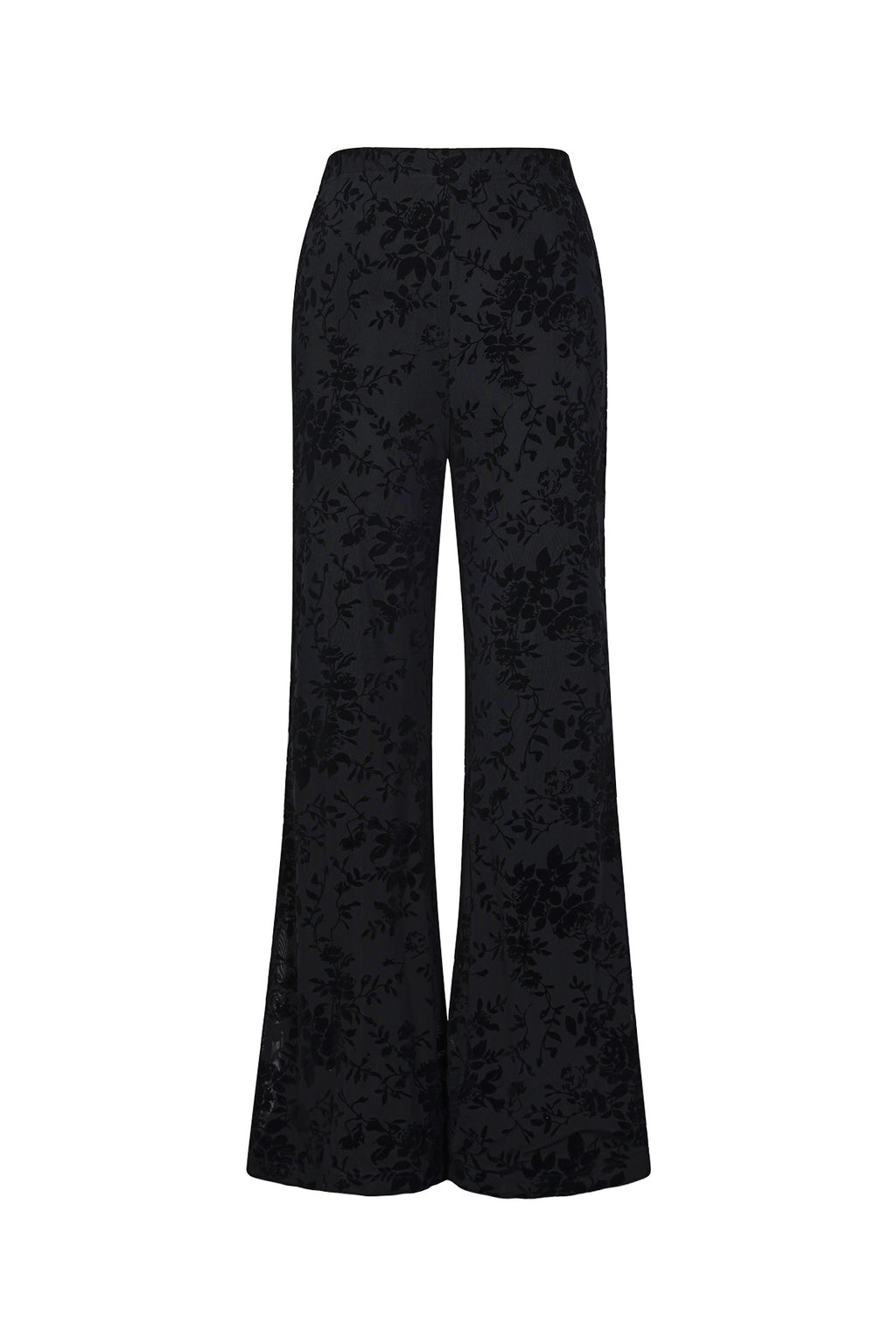 Woven Polyester Fiber Women's Flared Pants Sexy Floral Print 2-piece set