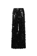 Woven Polyester Fiber Women's Straight Leg Pants Sequins Elegant