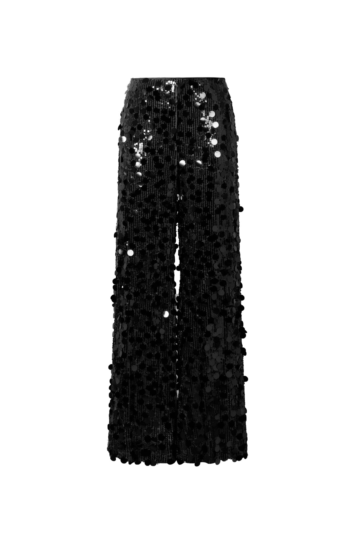 Woven Polyester Fiber Women's Straight Leg Pants Sequins Elegant