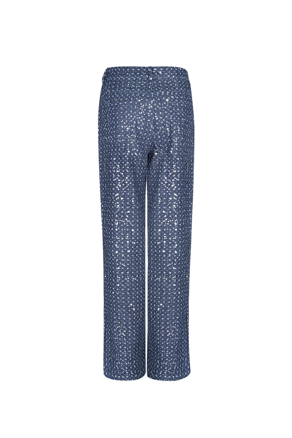 Woven Denim Women's Straight Leg Pants Casual Sequins