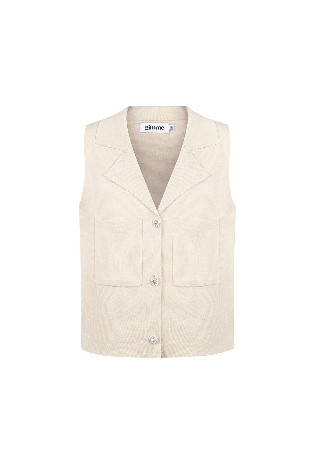 Viscose Women's Sleeveless Top V-Neck Buttoned Front