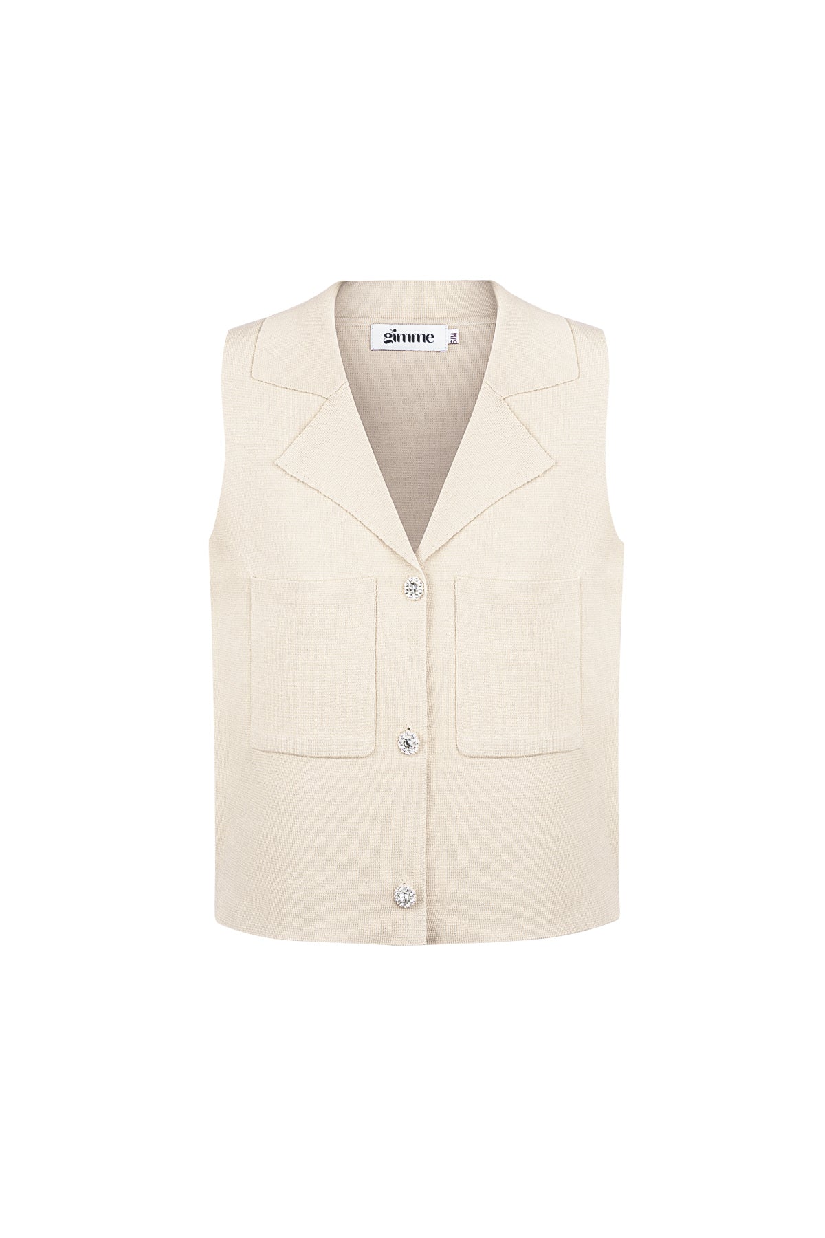 Viscose Women's Sleeveless Top V-Neck Buttoned Front