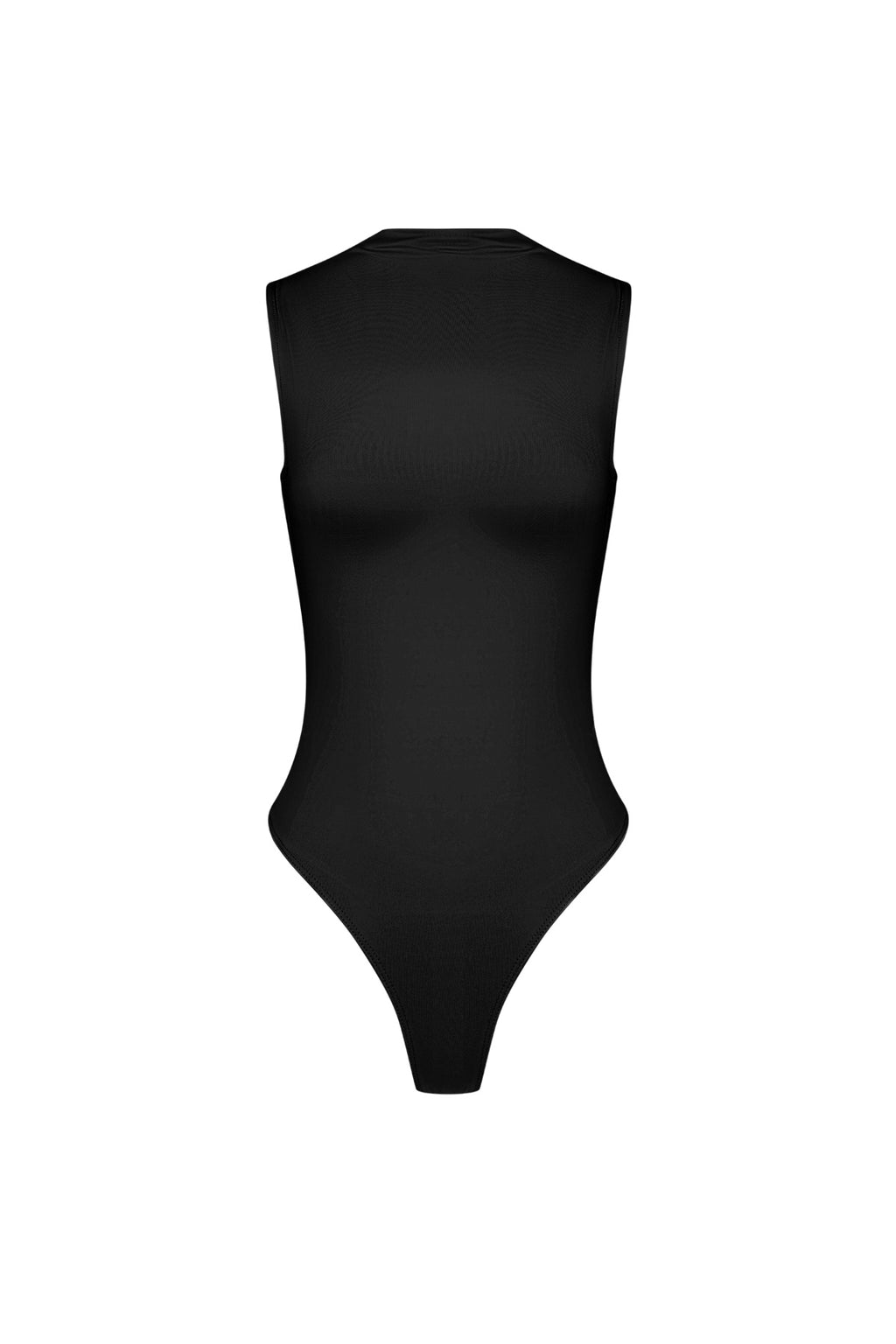 Stretch Knit Women's Bodysuit High Neck Minimalist Design