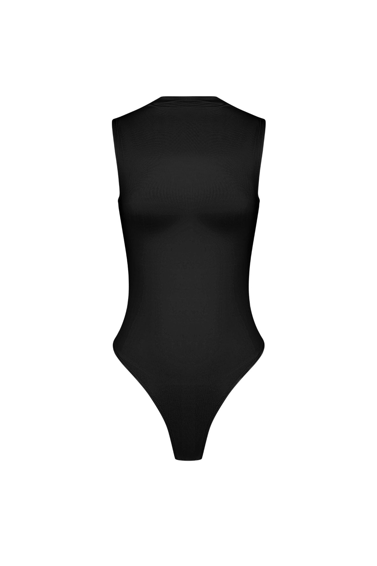 Stretch Knit Women's Bodysuit High Neck Minimalist Design