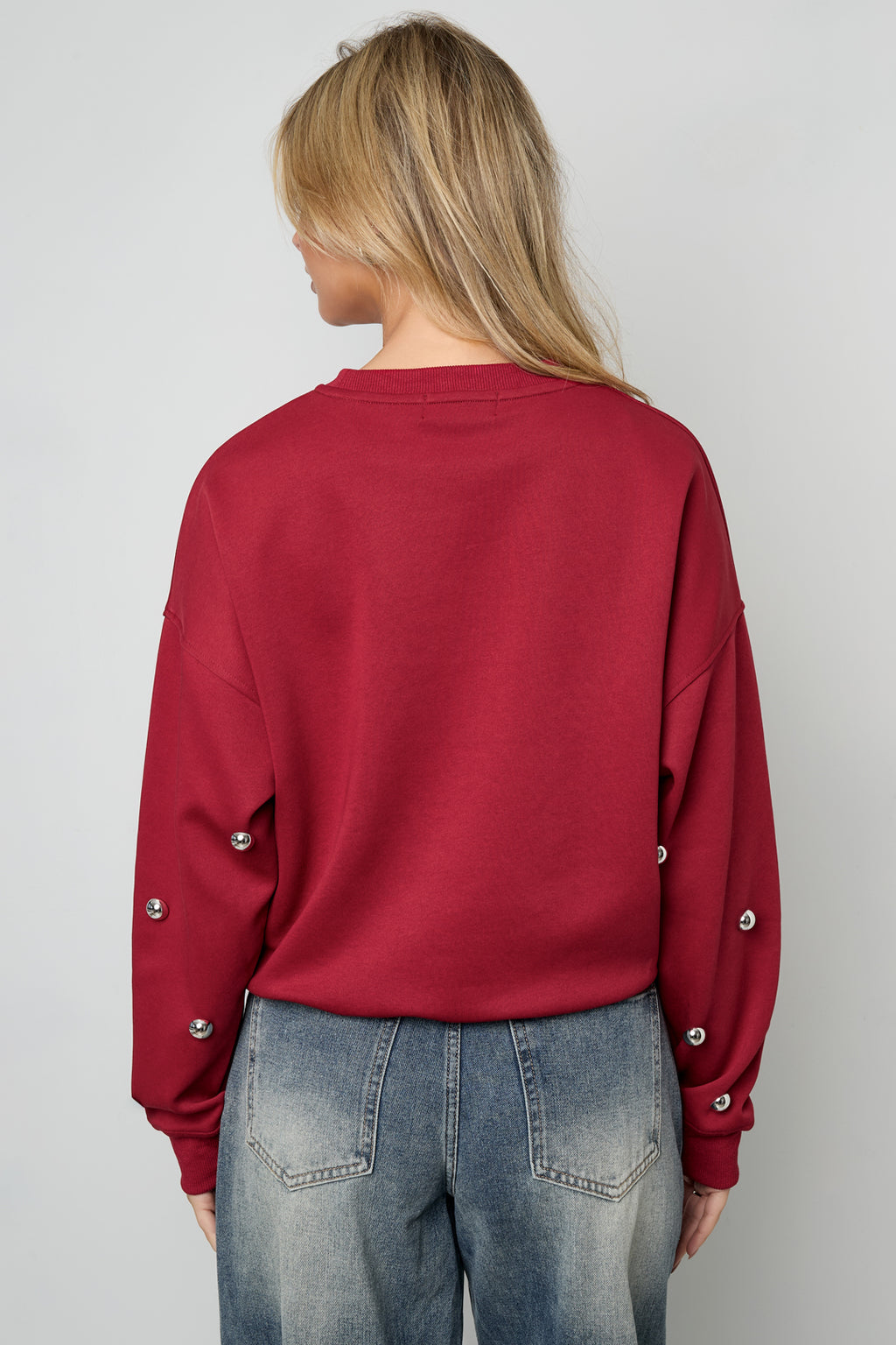 Knitted Cotton Women's Long Sleeve Top Casual Polka Dots