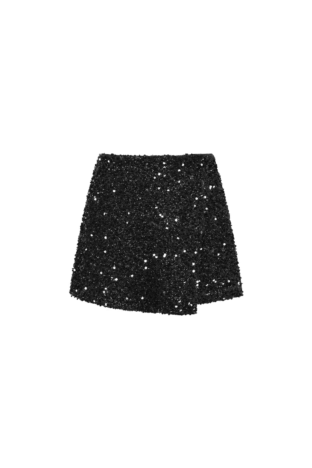 Woven Polyester Fiber Women's Mini Skirt Elegant Sequins 2-piece set