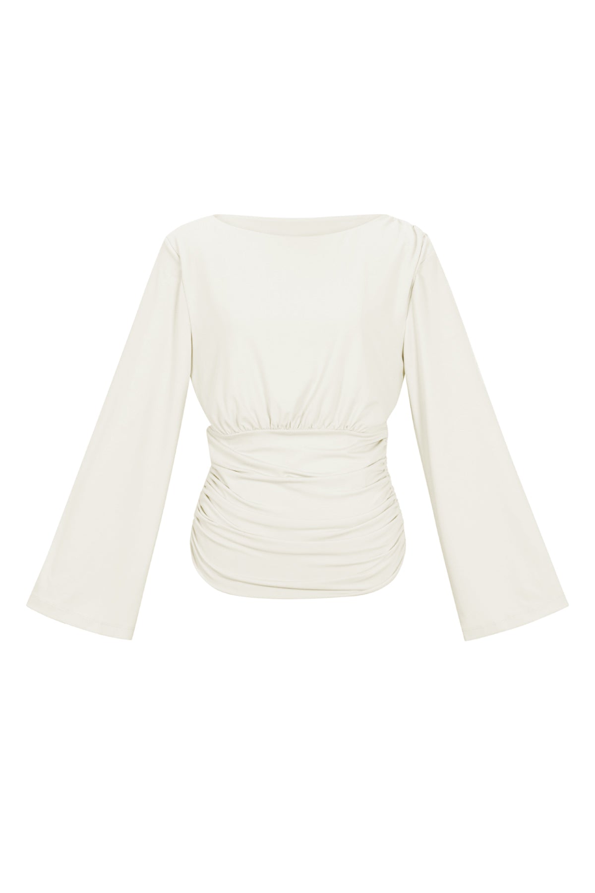 Woven Polyester Fiber Women's Long Sleeve Top Elegant Solid Color Fall/Winter