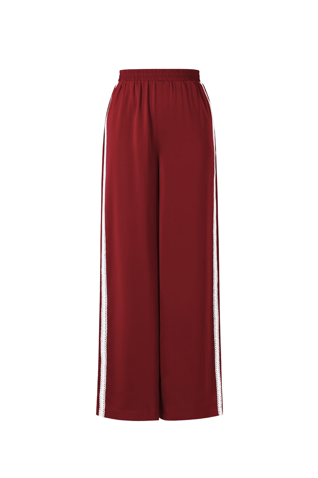 Woven Polyester Fiber Women's Straight Leg Pants Sporty Color Clash