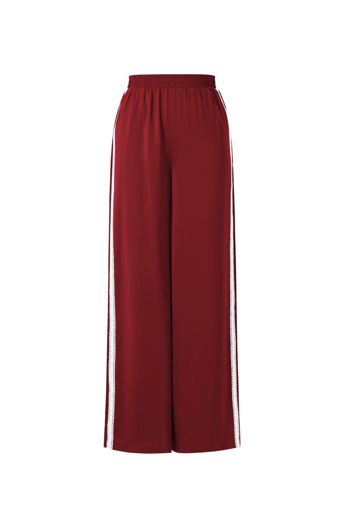 Woven Polyester Fiber Women's Straight Leg Pants Sporty Color Clash