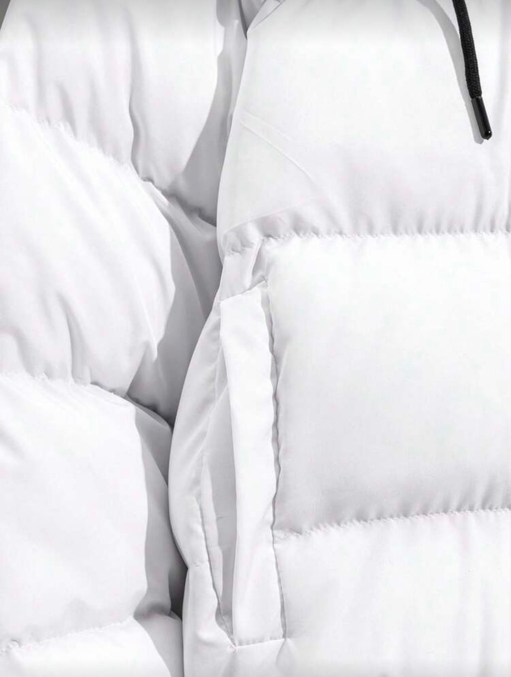 Hoge kwaliteit heren winterjas met capuchon zwart/wit