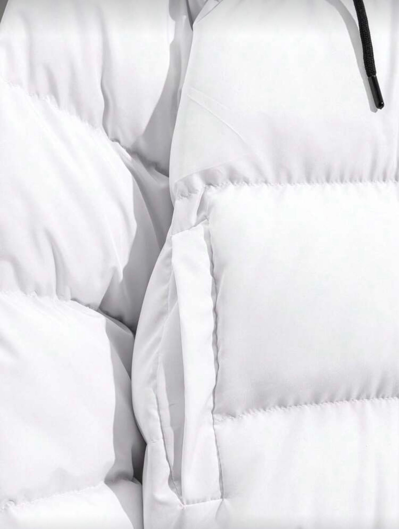 Hoge kwaliteit heren winterjas met capuchon zwart/wit