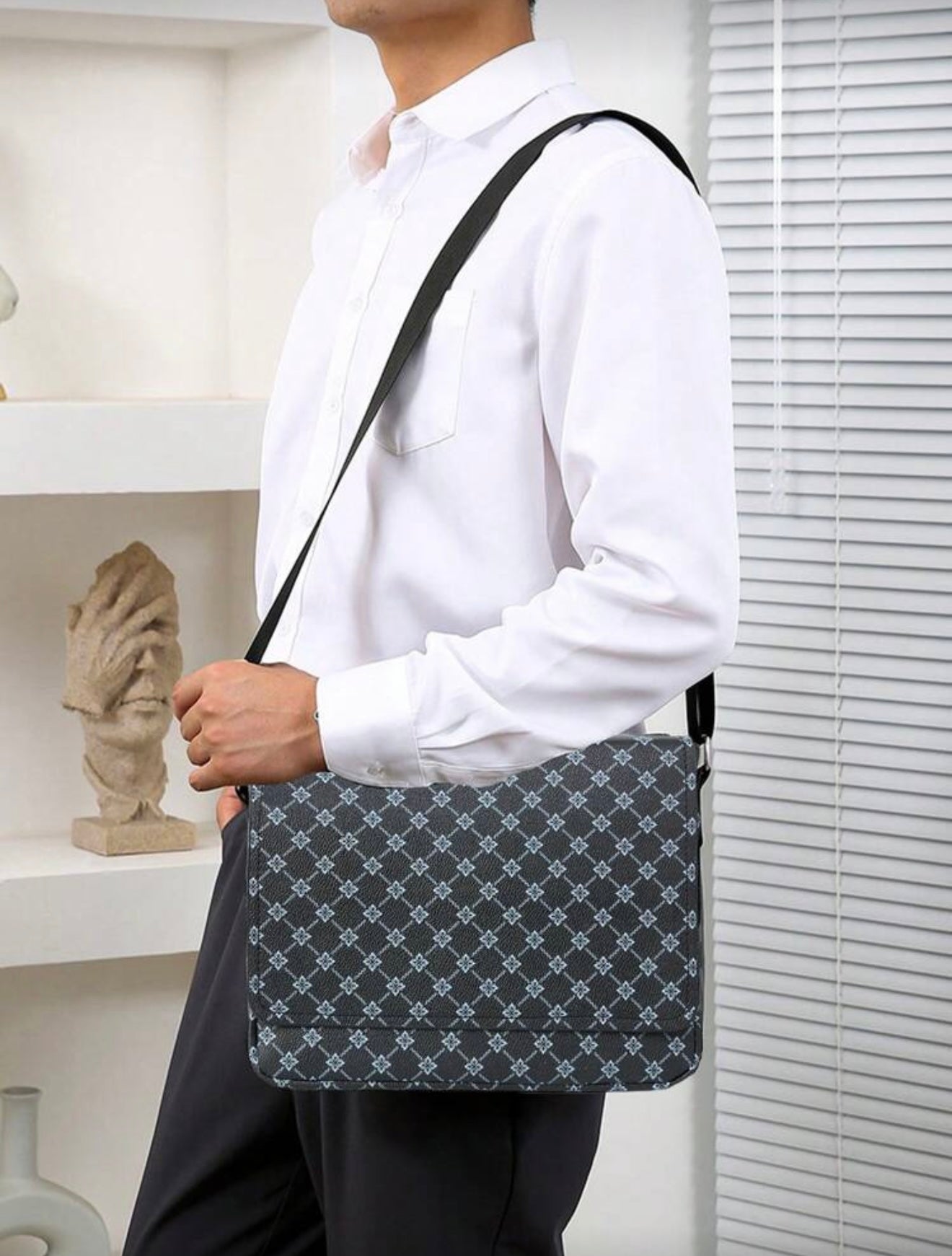 casual flap crossbody zakelijk draagbare schoudertas leer heren