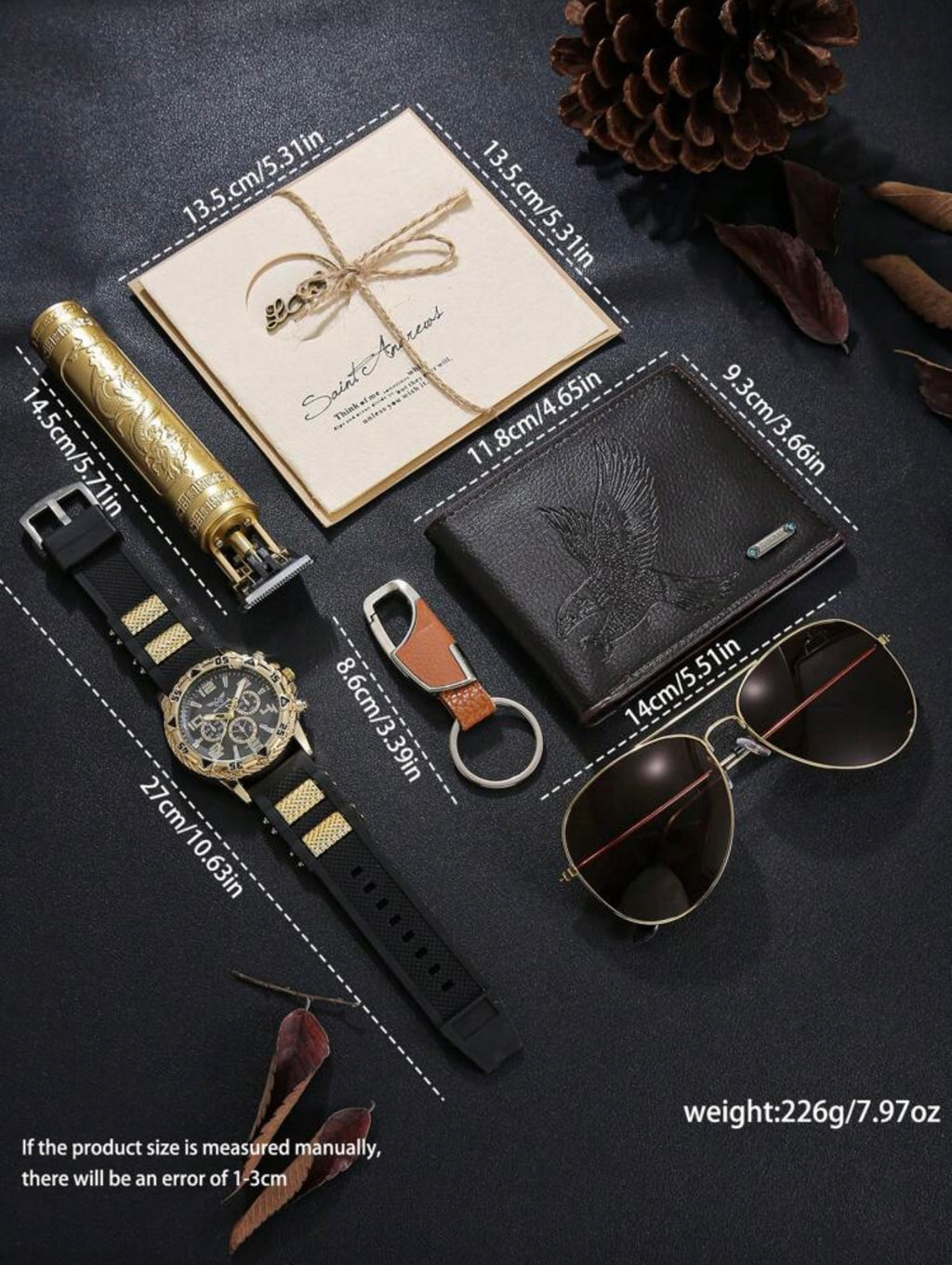 7- delige heren stijlvol klassiek cadeauset dagelijkse accessoires