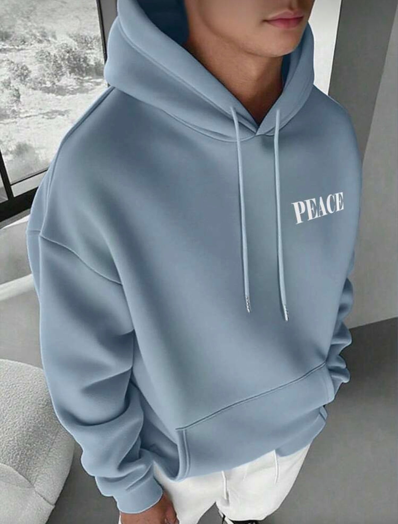 Heren thermisch gevoerde hoodie sweatshirt