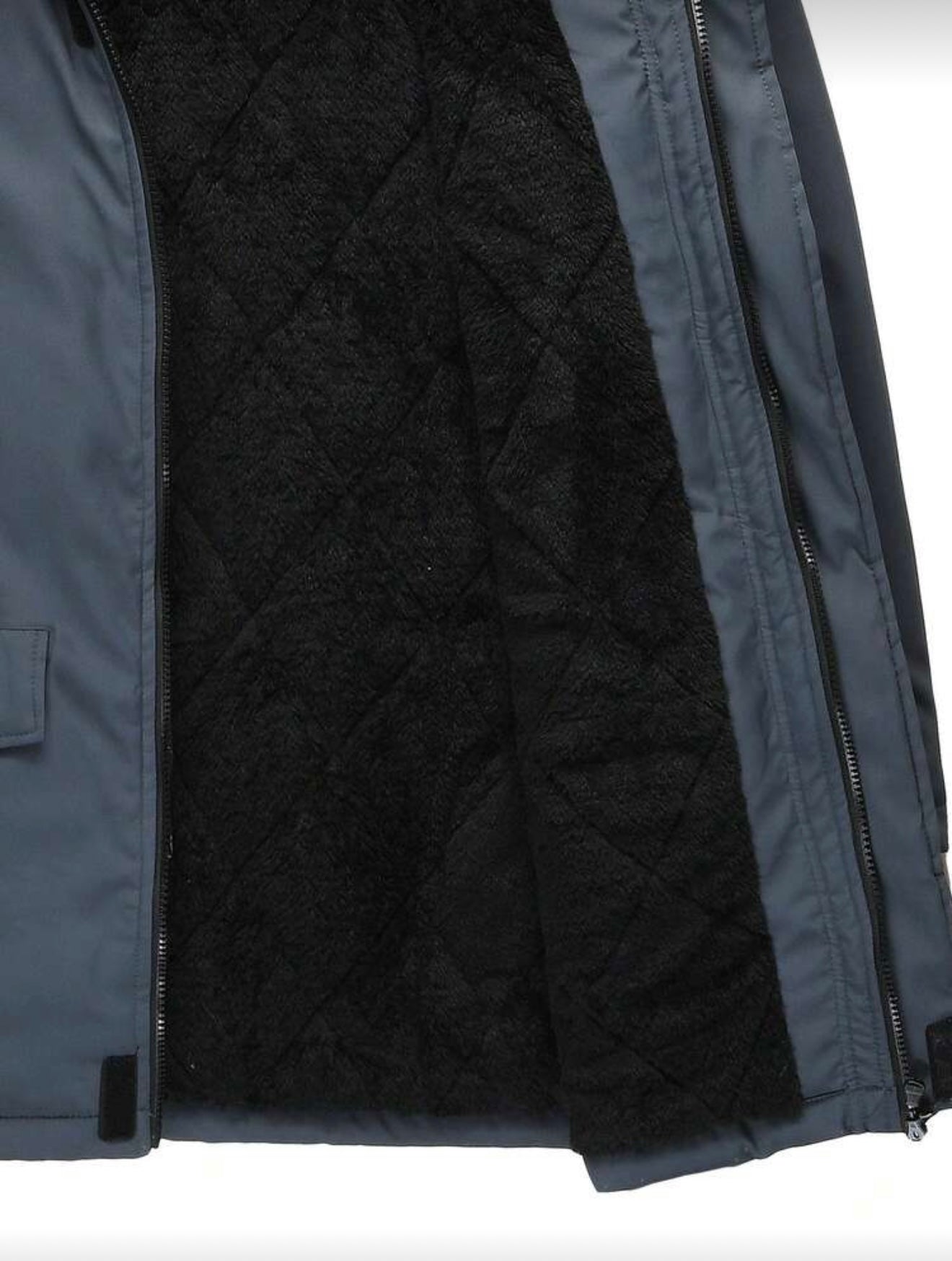 Dikke gewatteerde heren winter jas ritssluiting, thermisch gevoerd