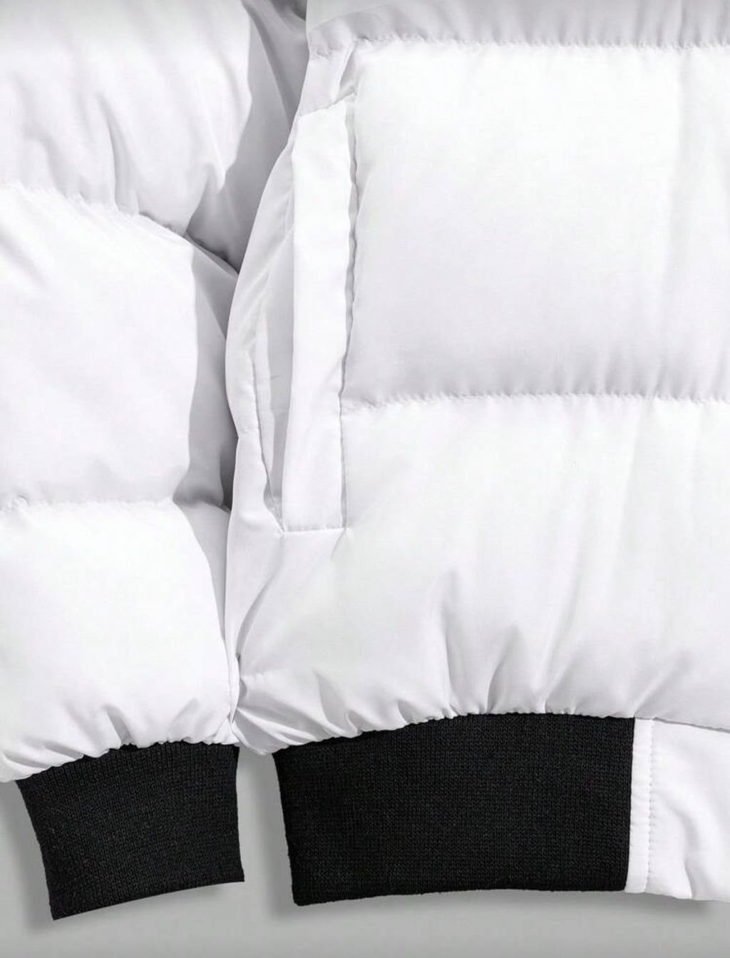 Hoge kwaliteit heren winterjas met capuchon zwart/wit