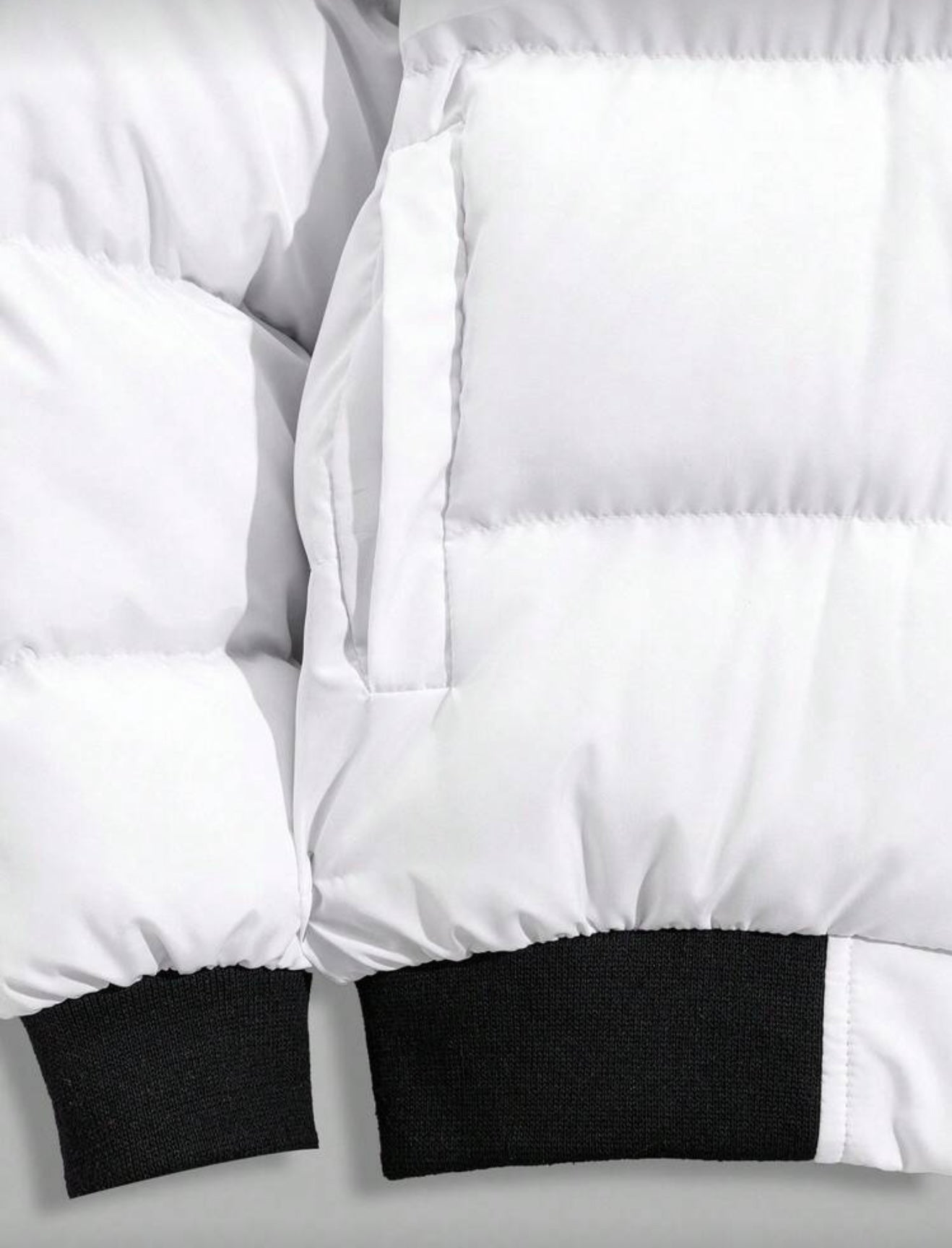 Hoge kwaliteit heren winterjas met capuchon zwart/wit