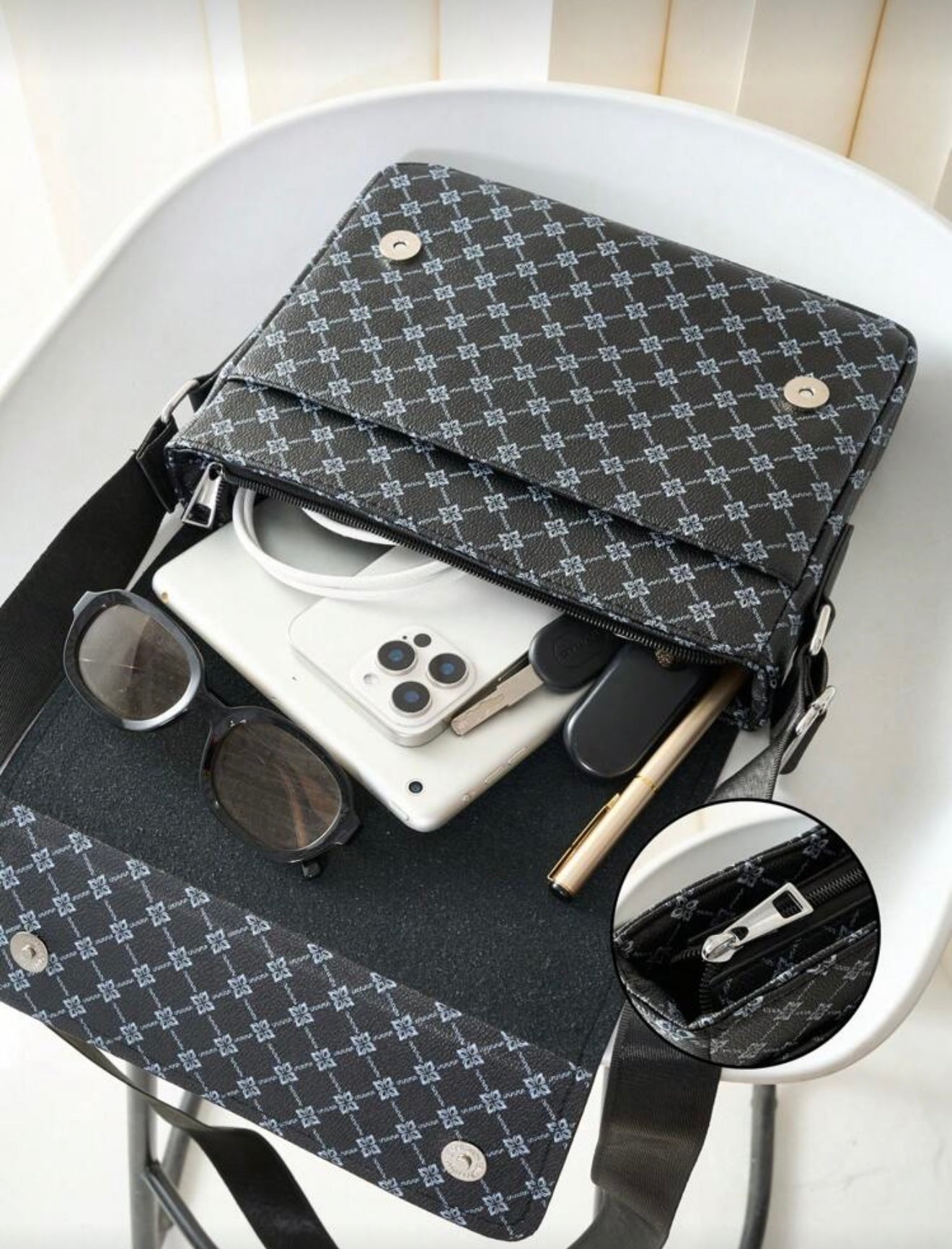 casual flap crossbody zakelijk draagbare schoudertas leer heren