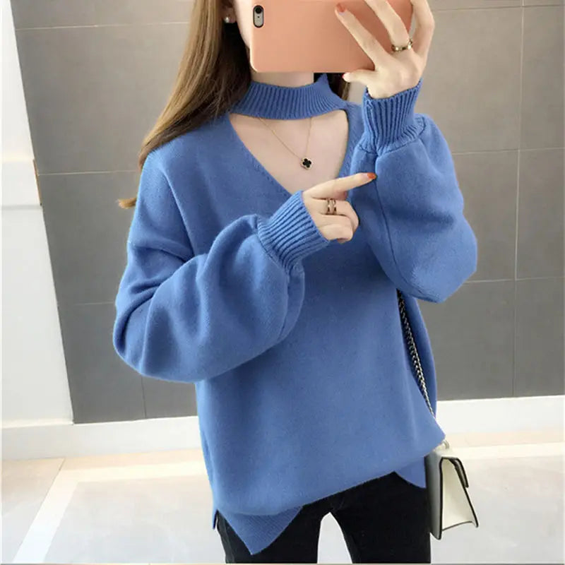 Woman Sweaters Velvet Padded Sweater  Autumn Winter Pullover Thick Loose Lantern Sleeve Sweater  Femme Chandails Pull Hiver