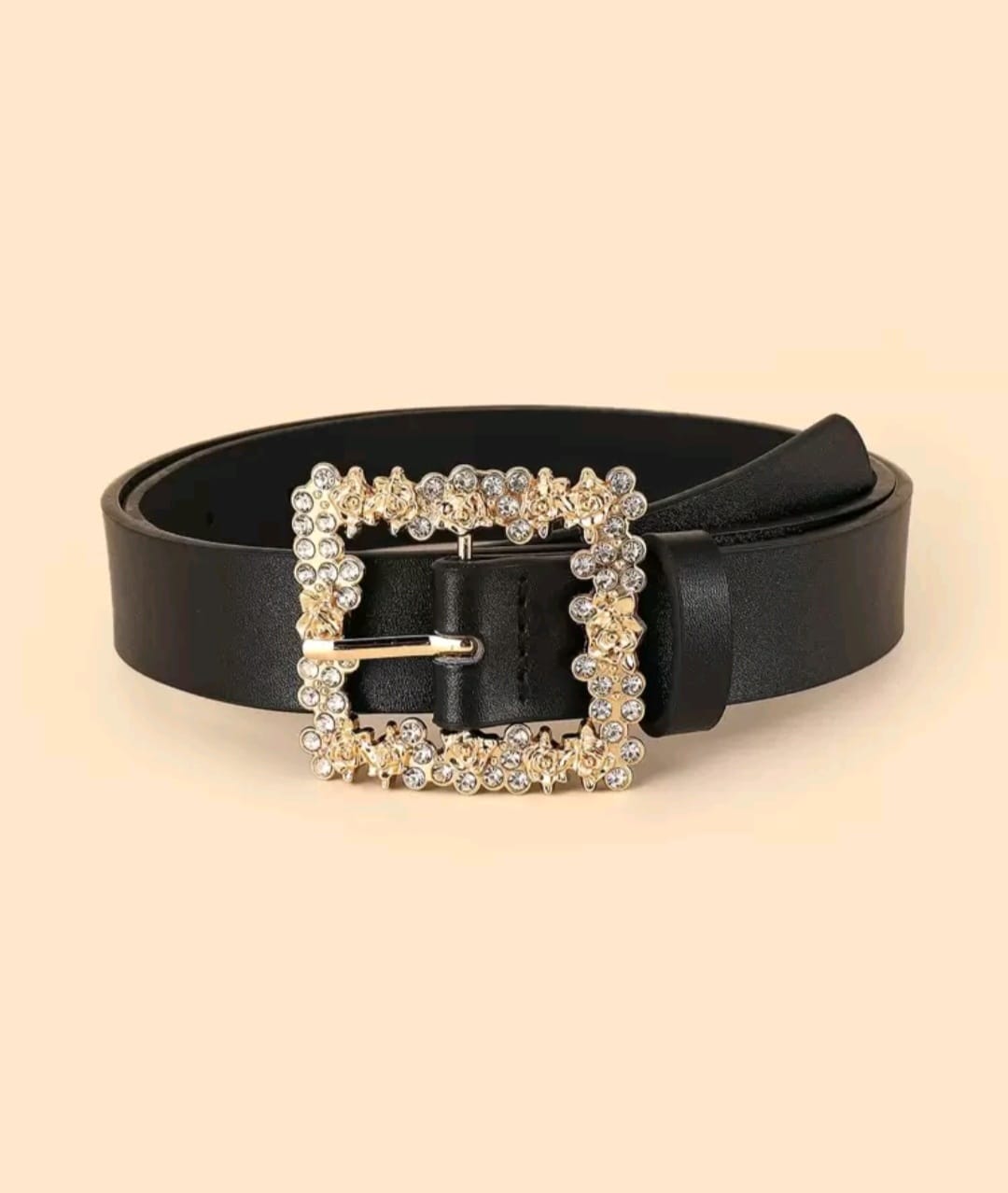 Rhinestone met hole punch vrouwelijke riem