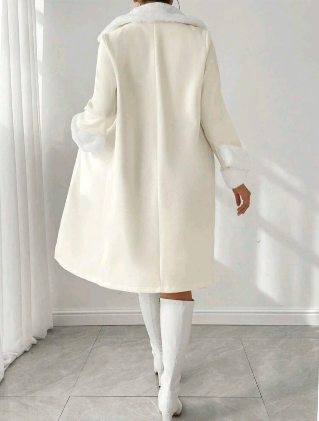 Button- Front Long Sleeve winter jacket women