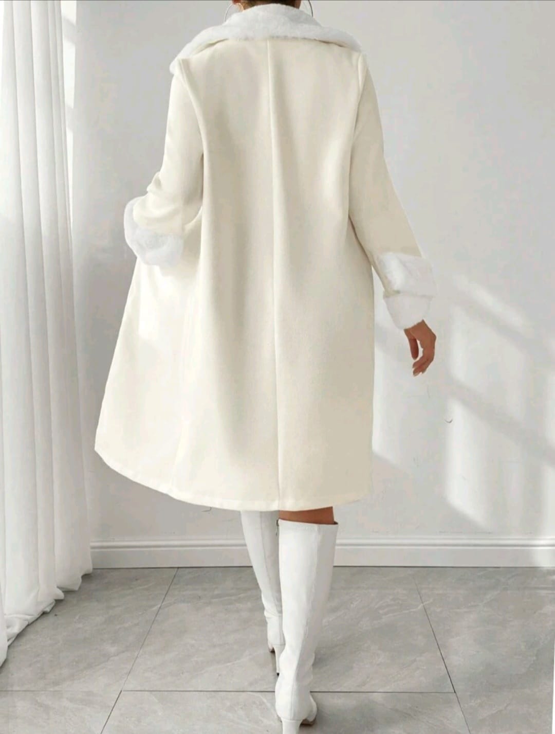 Button- Front Long Sleeve winter jacket women