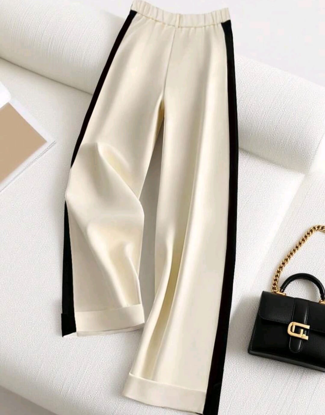 Women’s loose elegant wide leg pants black & Apricot