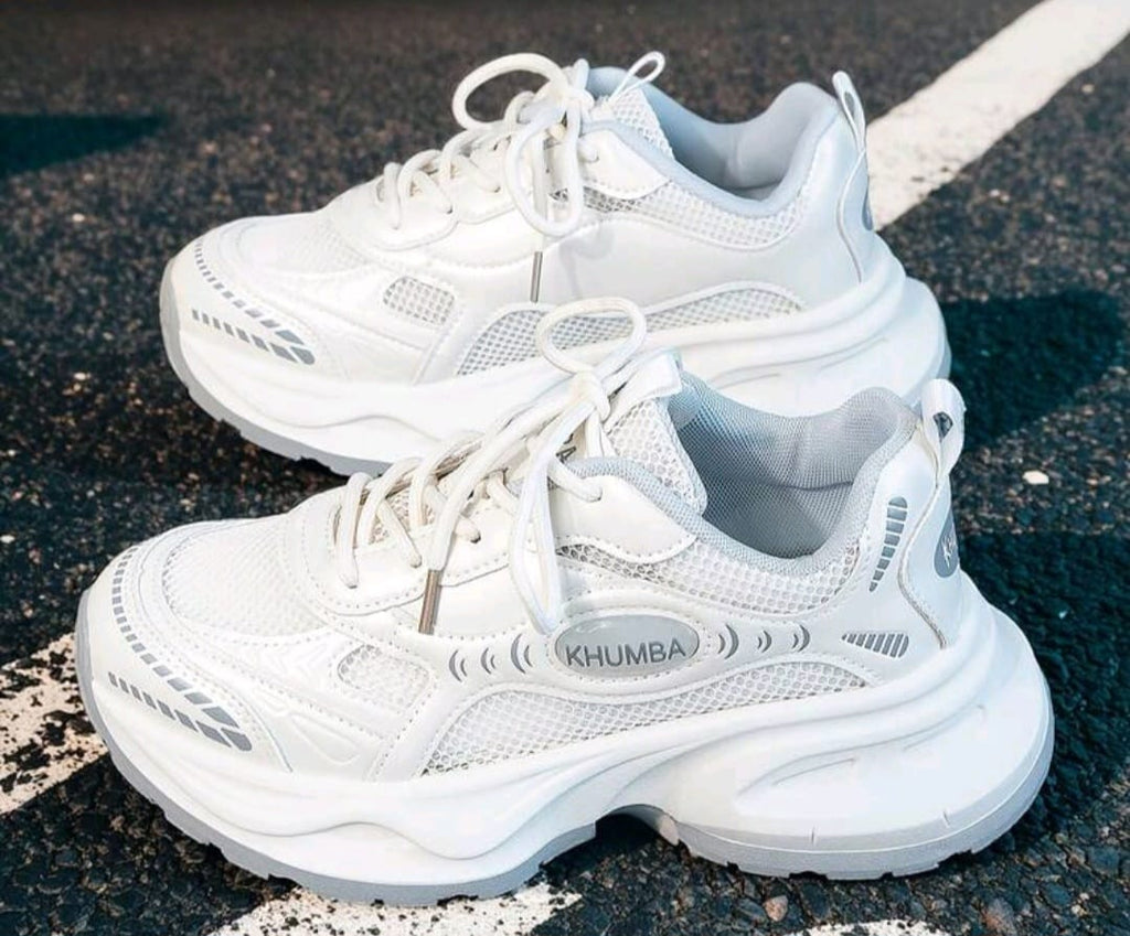 Women’s thick sole chunky sneakers 2025 new white