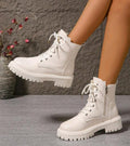 Winter women’s fashion warm boots white 2025