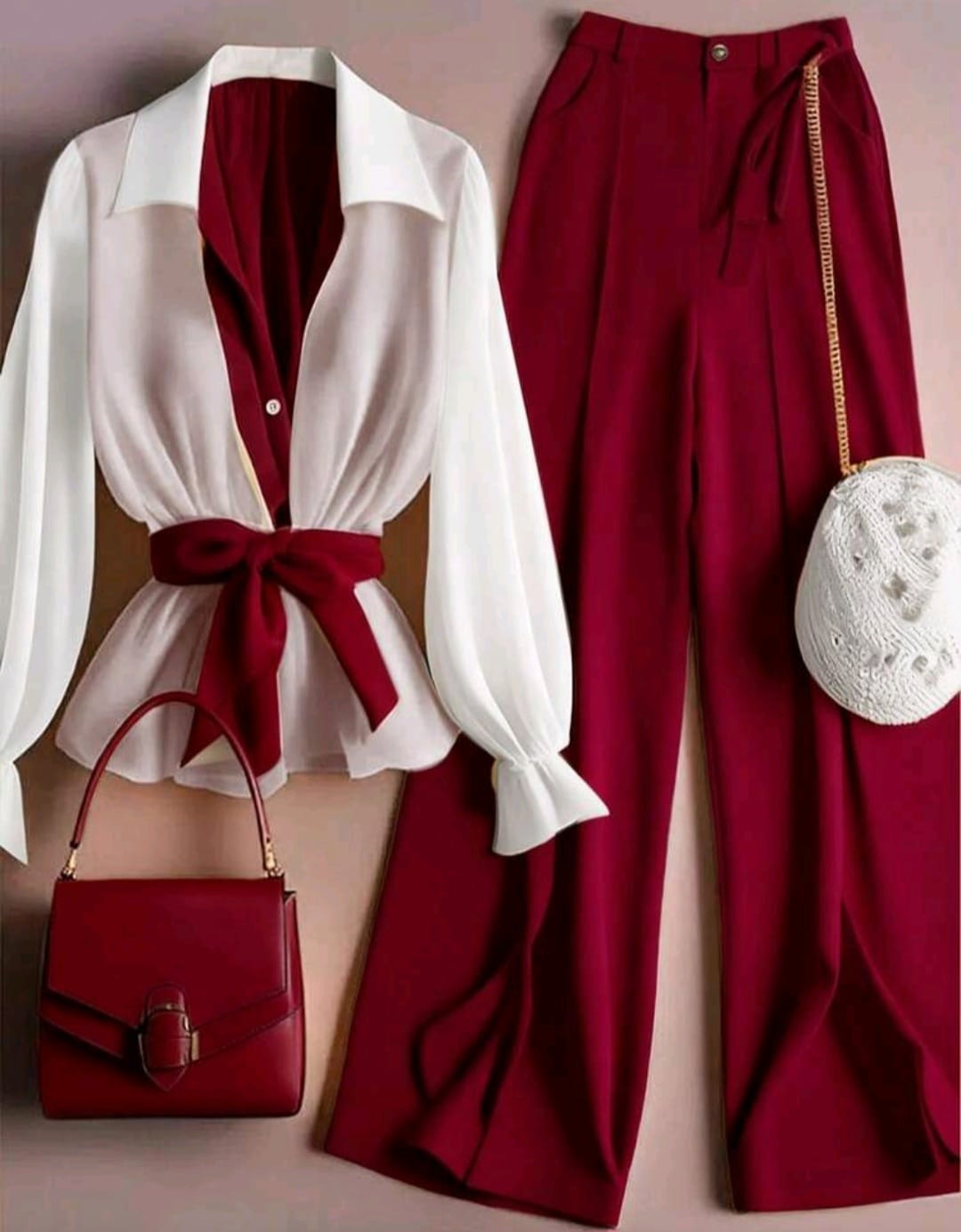 Women’s 2pcs elegant commuter shirt and pants