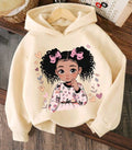 Cartoon warm hoodie sweatshirt for young girl