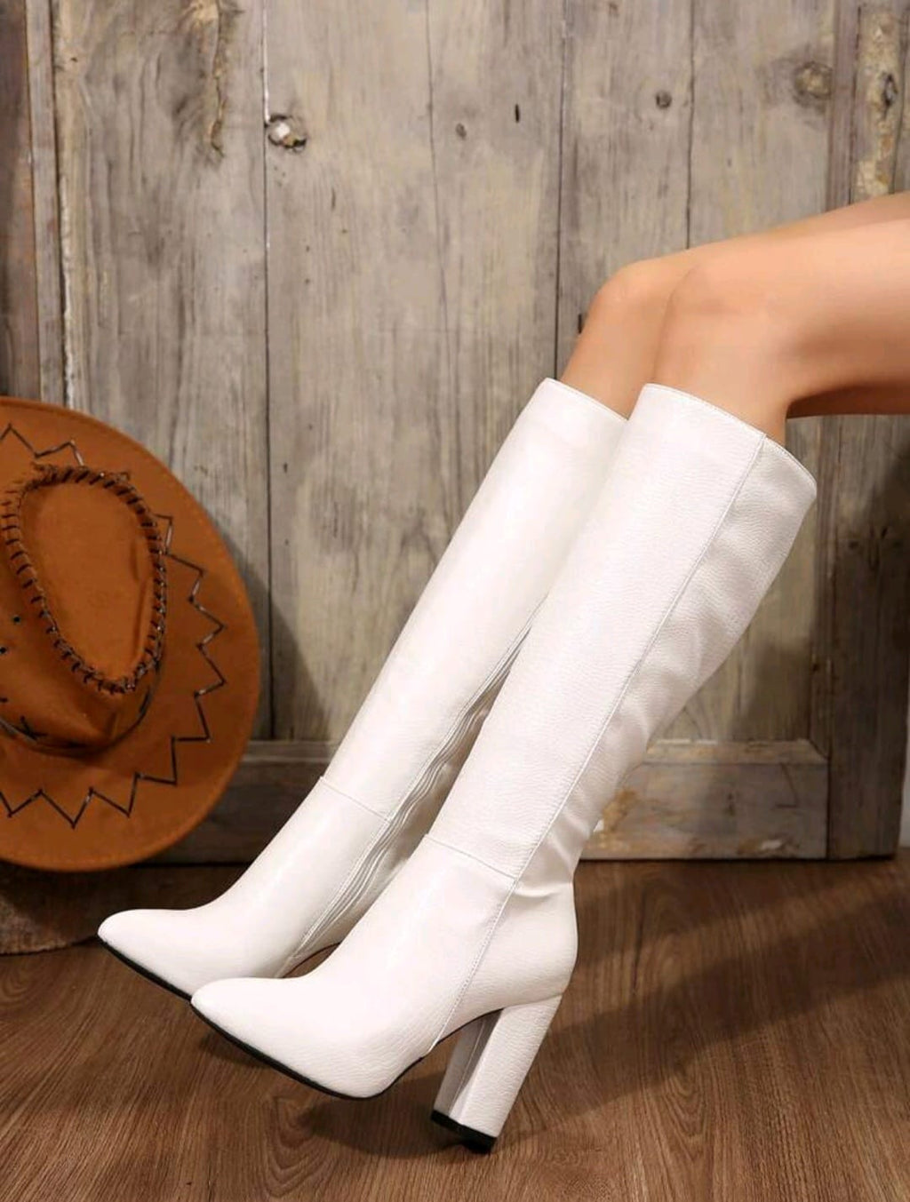 Knee high boots for women with zipper
