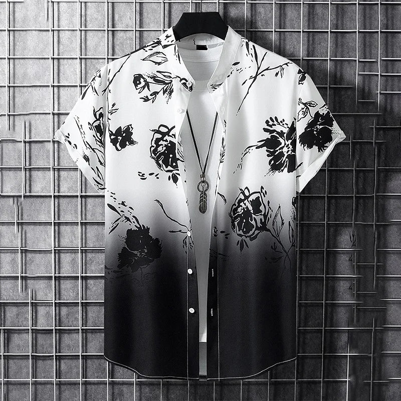 3D Graffiti Floral Print Shirt Fashion Casual Business Shirt Men Women Vacation Button-down Shirt Ropa De Hombre