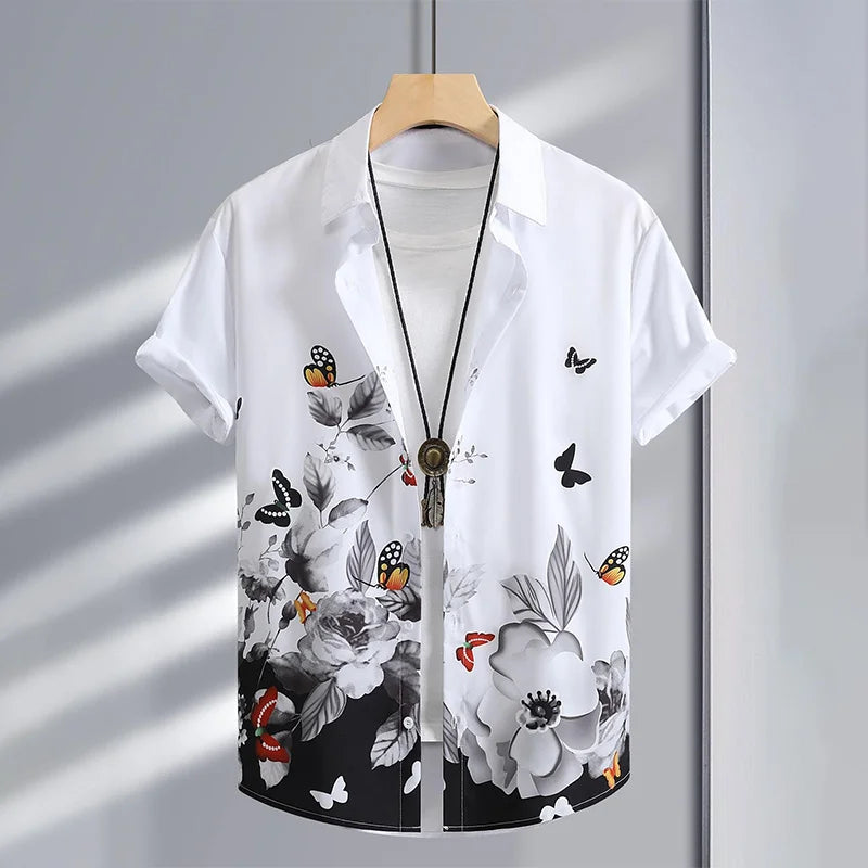 3D Graffiti Floral Print Shirt Fashion Casual Business Shirt Men Women Vacation Button-down Shirt Ropa De Hombre