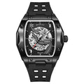 Men's fully automatic mechanical watch, waterproof luminous tonneau, skeleton Great Wall trendy men's watch