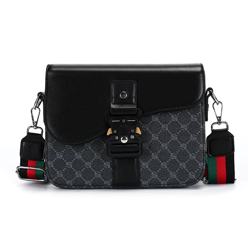 Fashionable Jacquard Pattern Men's Crossbody Bag High-End Casual Shoulder Bag for Commuting Business Waterproof Daily Sling Bag