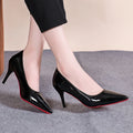 Sexy Pointed Toe Patent Leather High Heels Temperament Girl Red Sole Party Dress Stiletto Pumps Classic Black Work Single Shoes