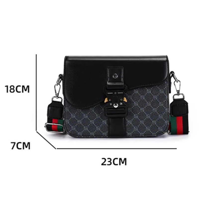 Fashionable Jacquard Pattern Men's Crossbody Bag High-End Casual Shoulder Bag for Commuting Business Waterproof Daily Sling Bag