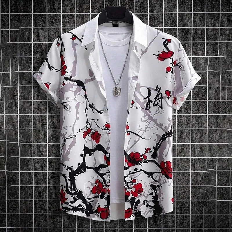 3D Graffiti Floral Print Shirt Fashion Casual Business Shirt Men Women Vacation Button-down Shirt Ropa De Hombre