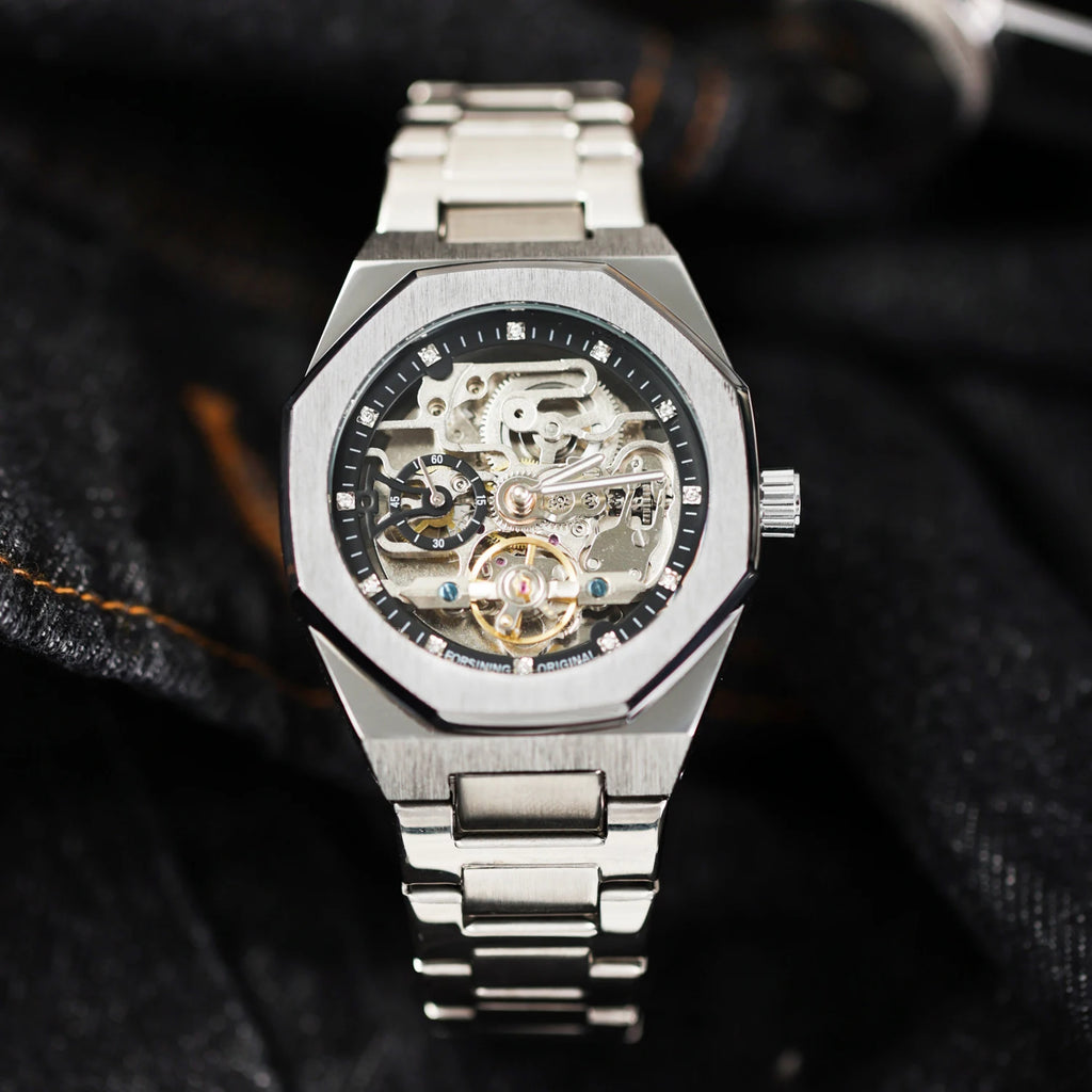 2025 new mechanical watch men's brand genuine casual fashion gift men's high-end waterproof fully automatic mechanical watch