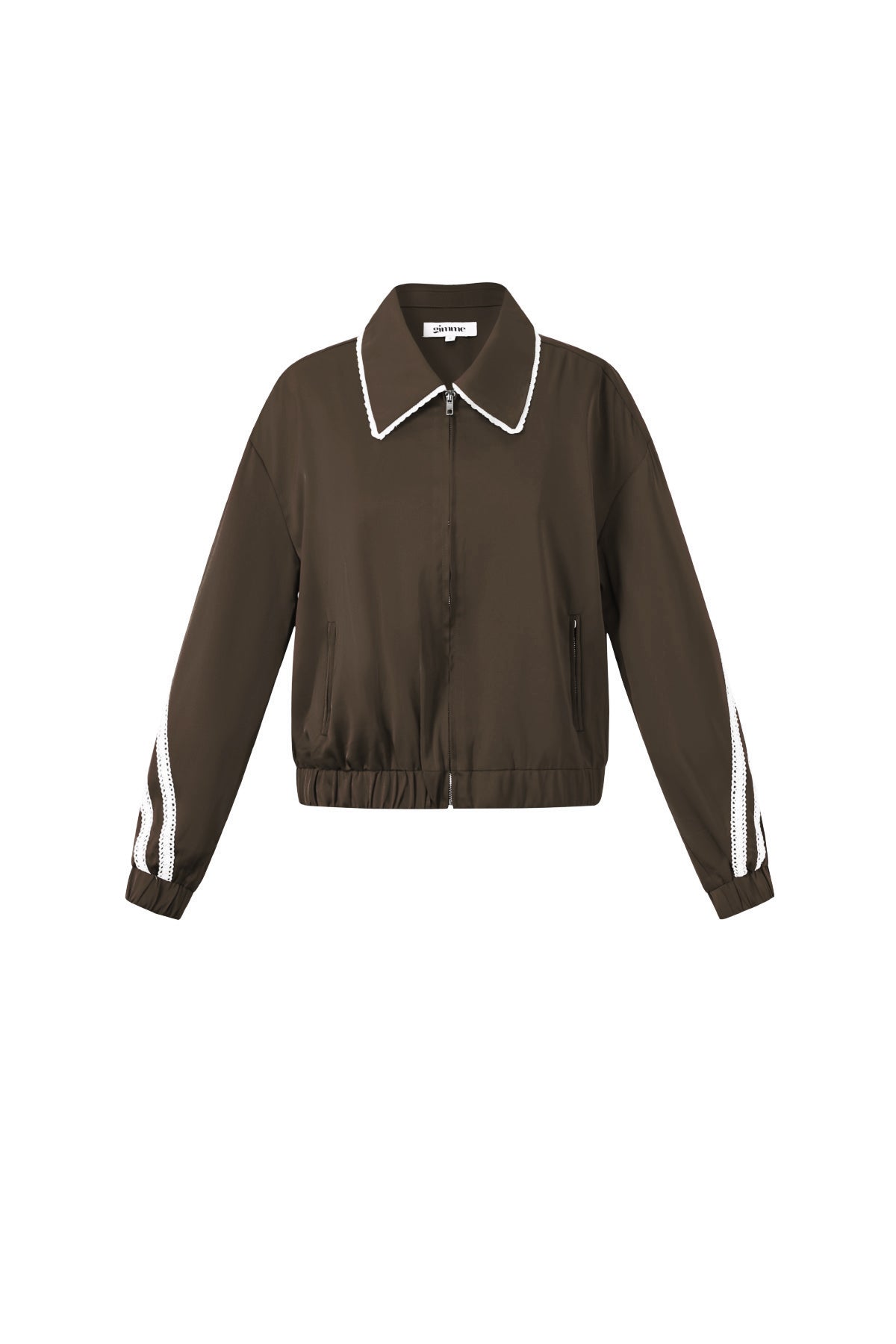 Woven Polyester Fiber Women's Jacket Sporty Color Clash 2-piece Set